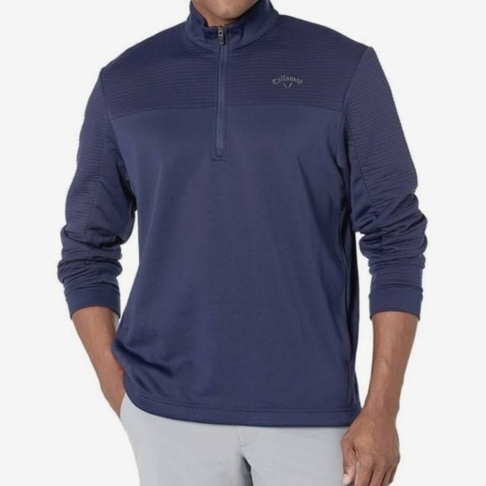 Men's Callaway Quarter Zip, Blue Pullover, Size MEDIUM